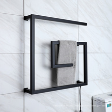 Wall Mounted Matte Black Bathroom Towel Rail Stainless Steel Towel Dryer Racks 9046